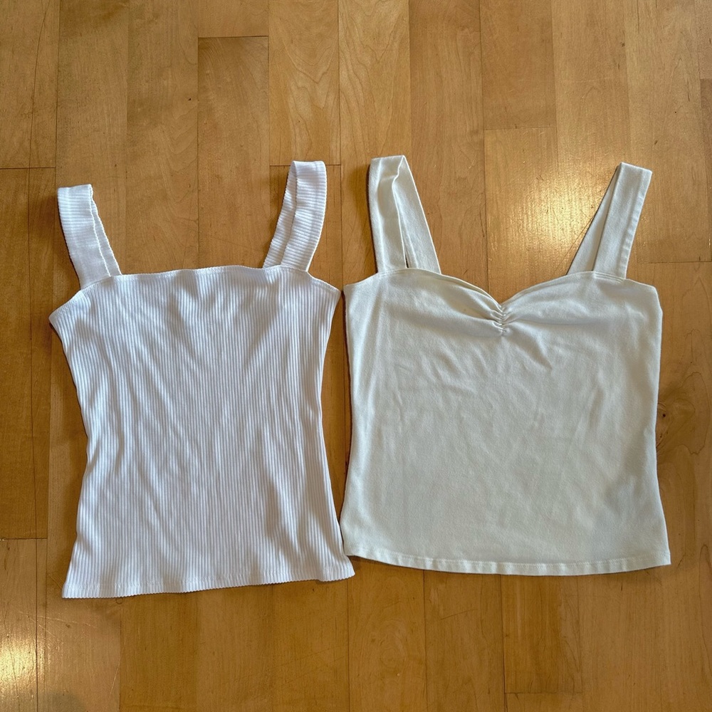 Reformation basics whit cotton stretch tops size medium